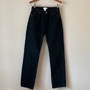 H&M High-Waisted Straight Leg Black Jeans